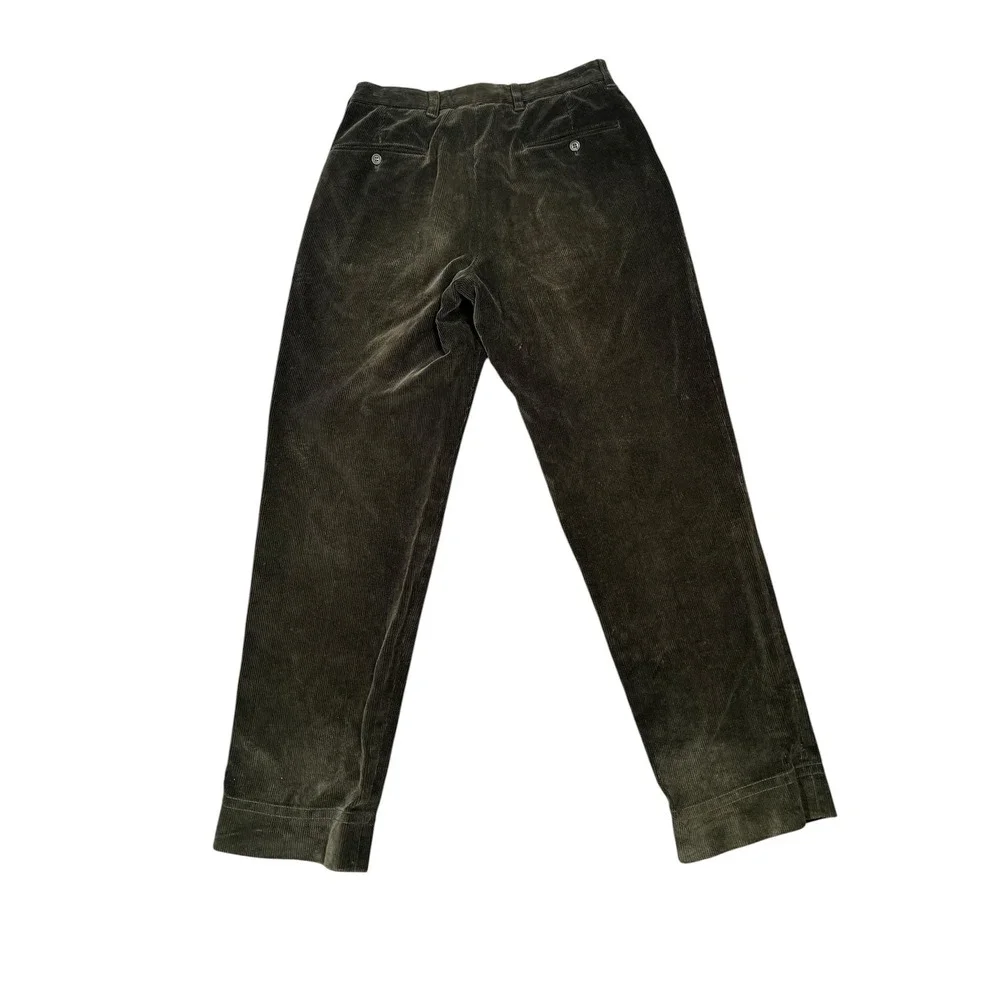 Bogner VTG 30X32 Corduroy Pants Mens Olive Green Pleated Straight Switzerland